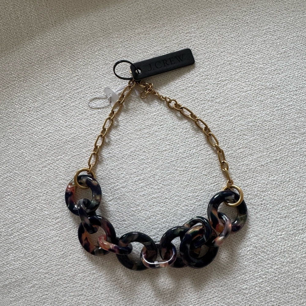 J. Crew Women's Gold and Black Chain Necklace